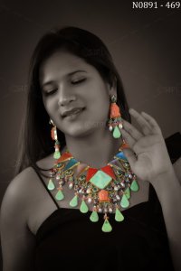 Amazing Design Monalisa Stone Gold Plated Necklace Set