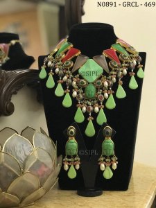 Amazing Design Monalisa Stone Gold Plated Necklace Set