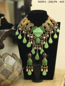 Amazing Design Monalisa Stone Gold Plated Necklace Set