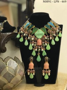 Amazing Design Monalisa Stone Gold Plated Necklace Set