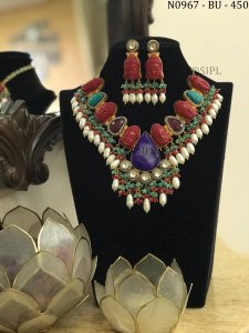 Beautiful Contemporary Handmade Necklace With Temple Jewellery