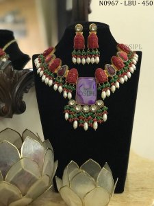 Beautiful Contemporary Handmade Necklace With Temple Jewellery