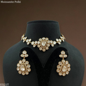 Ethereal Triad Moissanite Polki Choker