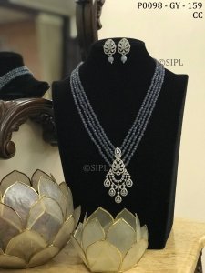 Designer American Diamond Pendant Set