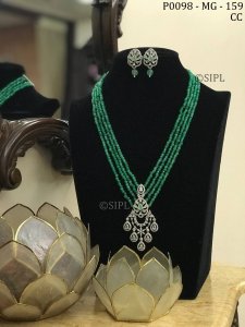 Designer American Diamond Pendant Set