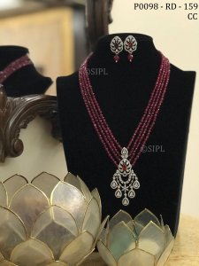 Designer American Diamond Pendant Set