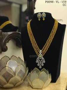 Designer American Diamond Pendant Set