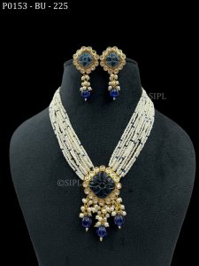 Beautiful Carved Stone Pendant Set