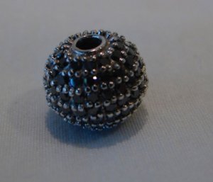 Image of 10MM Gold beads with black diamond