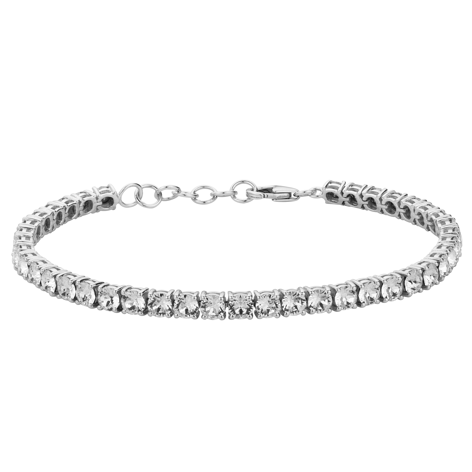 Genuine Swarovski 925 Silver Women's Tennis Bracelet (Swarovski