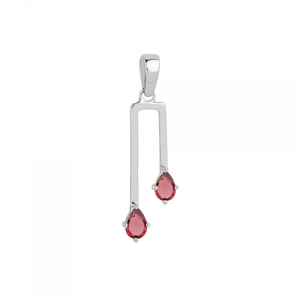 Image of Garnet 925 Sterling Silver Pendant