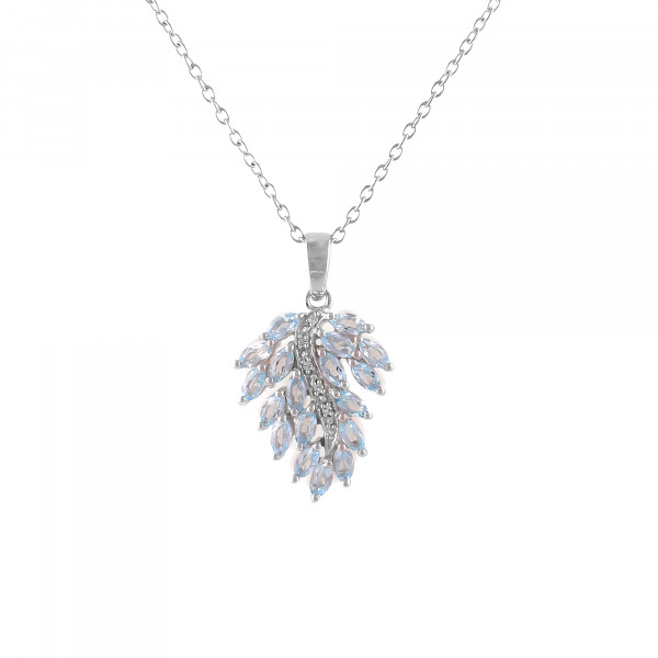 Image of Sky Blue Topaz 925 silver Fruit Pendant with Chain
