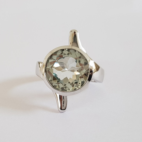Image of Green Amethyst Sterling Silver Ring