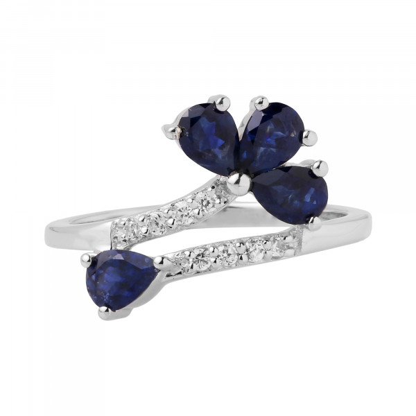 Image of Iolite Sterling Silver Leaf Ring