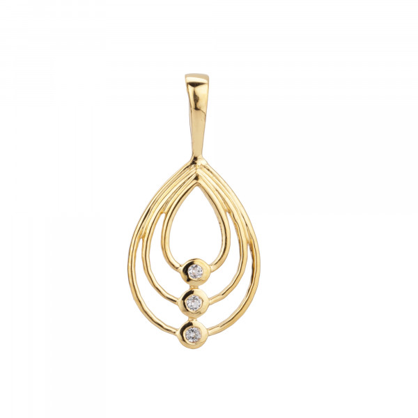 Image of Waterdrop Natural Diamond 9k Gold Pendant