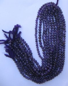 Image of Amethyst plain rd.gem beads