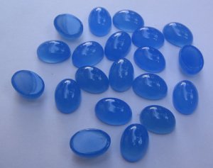 Image of Blue chelcedony oval cab