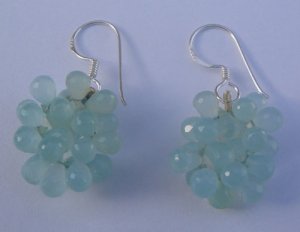 Image of Chalcedony drops earring
