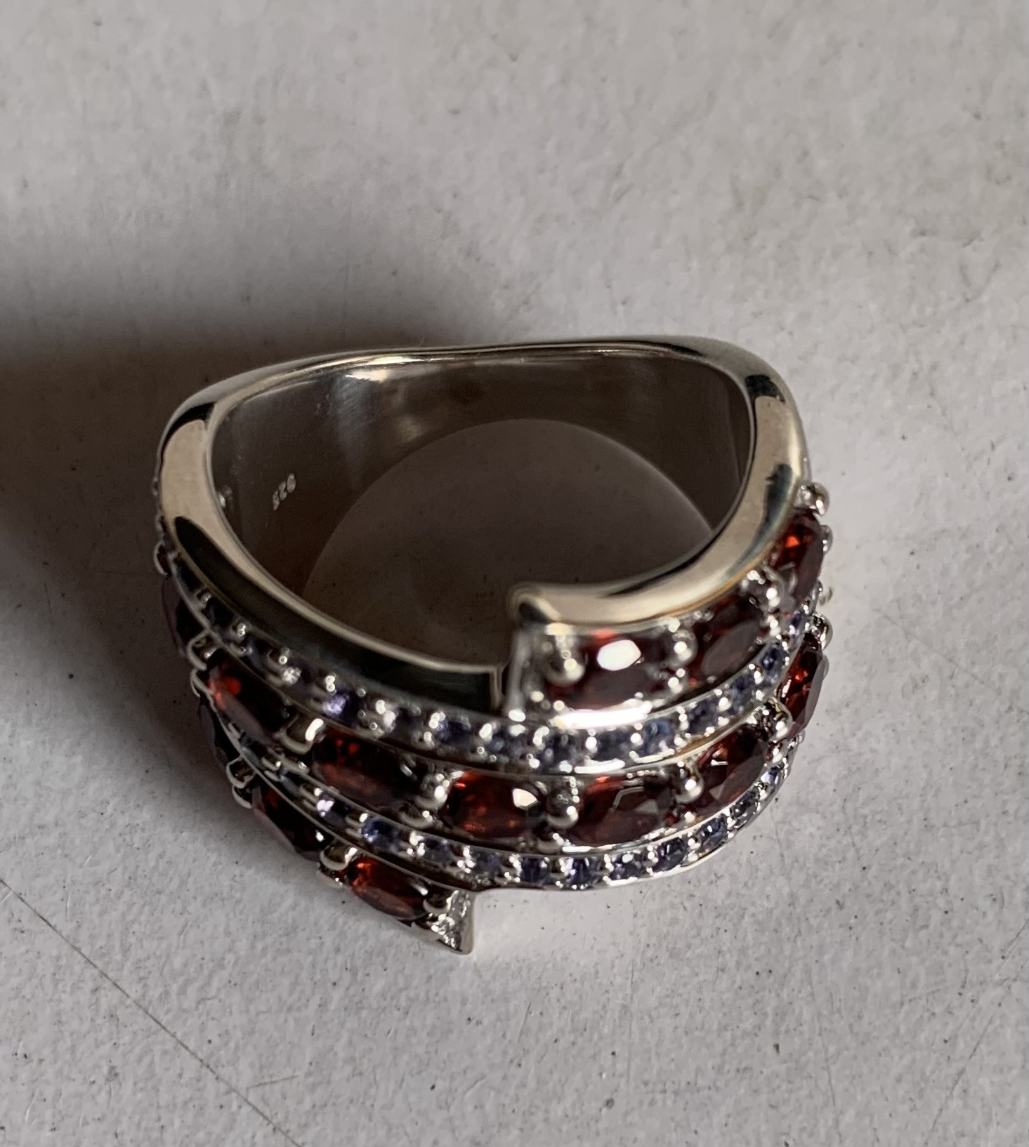 White topaz black spinel cluster