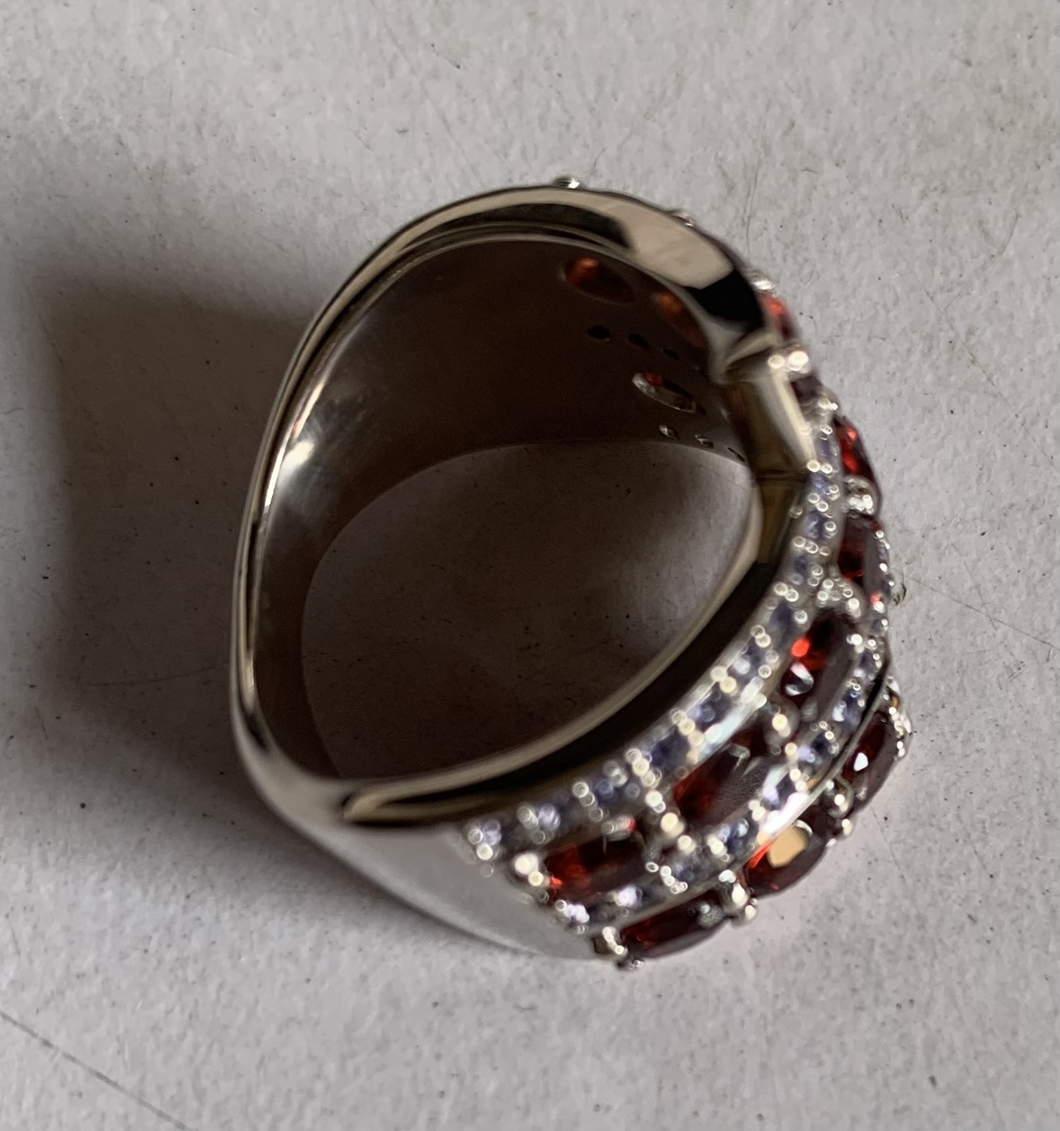 White topaz black spinel cluster