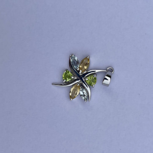 Image of Multi Stone Silver Pendant