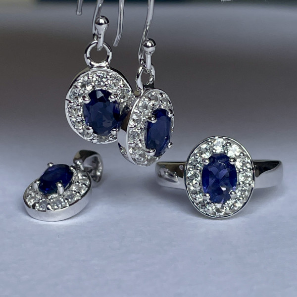 Image of IOLITE SILVER SET