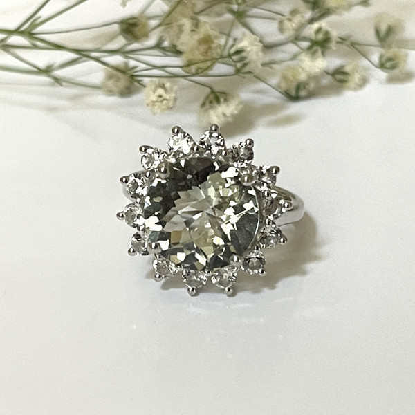 Image of Prasiolite Silver Ring