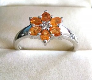 Image of Carnelian Flower Ring