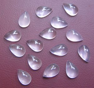 Image of Rose Quartz pear cab gem stone
