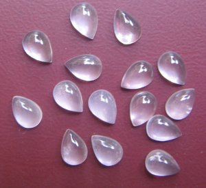 Image of Rose Quartz pear cab gem stone