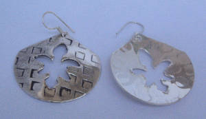 Image of Silver plated oxidised earring