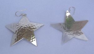 Image of Silver plated oxidised earring