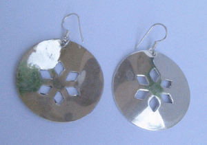 Image of Silver plated oxidised earring