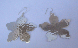 Image of Silver plated oxidised earring