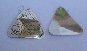 Image of Silver plated oxidised earring