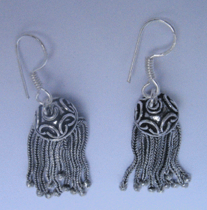 Image of Silver plated oxidised earring
