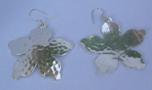 Image of Silver plated oxidised earring