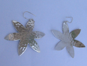 Image of Silver plated oxidised earring