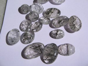 Image of Turmalinated quartz cabs