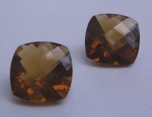 Image of Whisky quartz 12mm fancy cushion checker