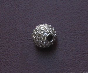 Image of White gold diamond bead