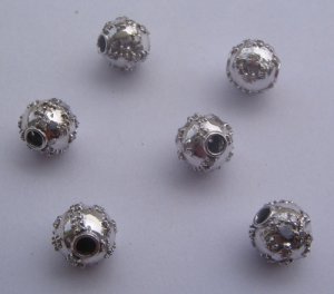 Image of White gold diamond beads