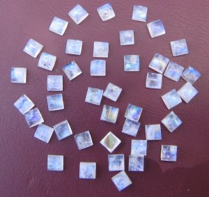 Image of White Rainbow 5mm sq. cab