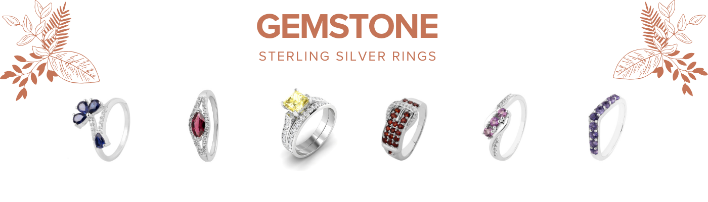 GEMSTONE STERLING SLIVER RINGS