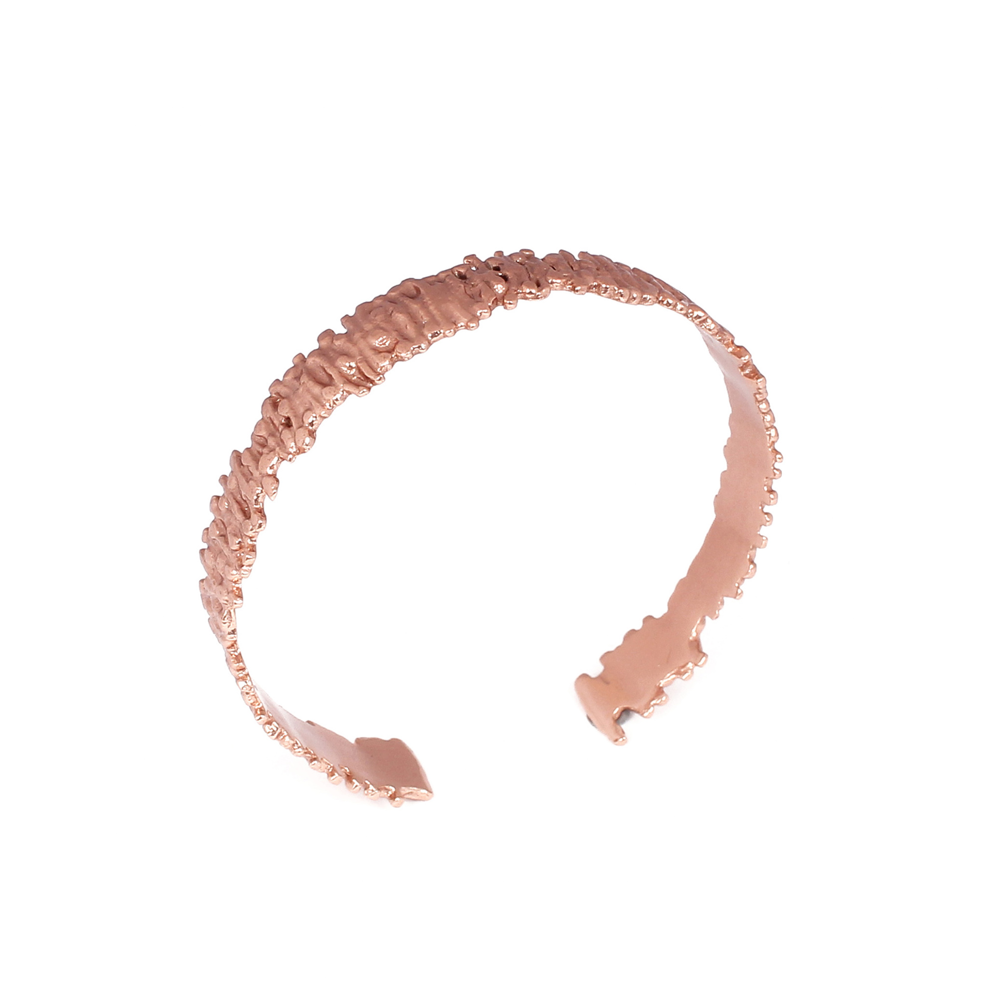 Contemporary Style Rose Gold Plated 925 Sterling Silver Cuff Bracelet
