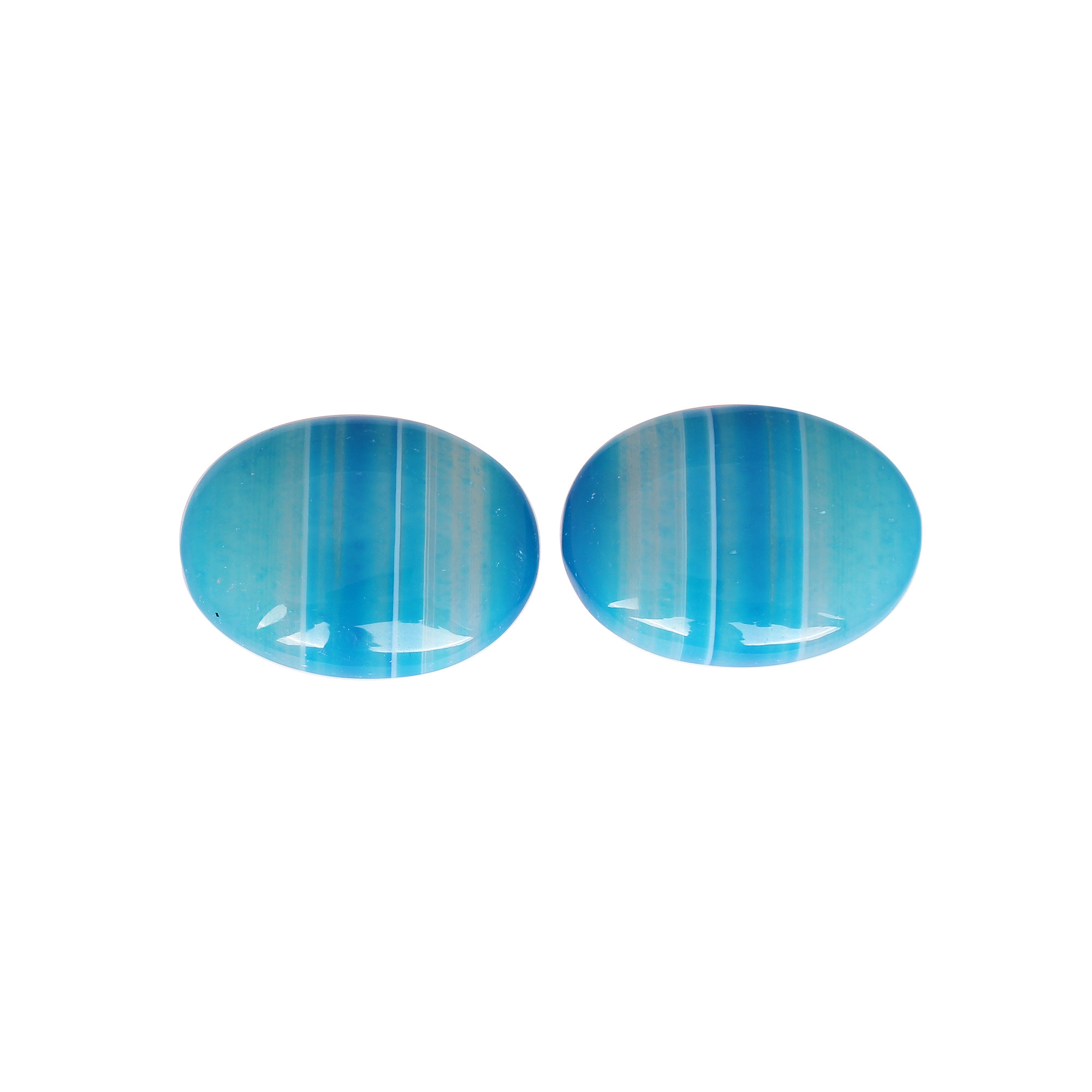 Loose Oval Gemstone Blue Agate 7235cts Pair Gemstone Lot For Jewelry Making Stone For Earrings