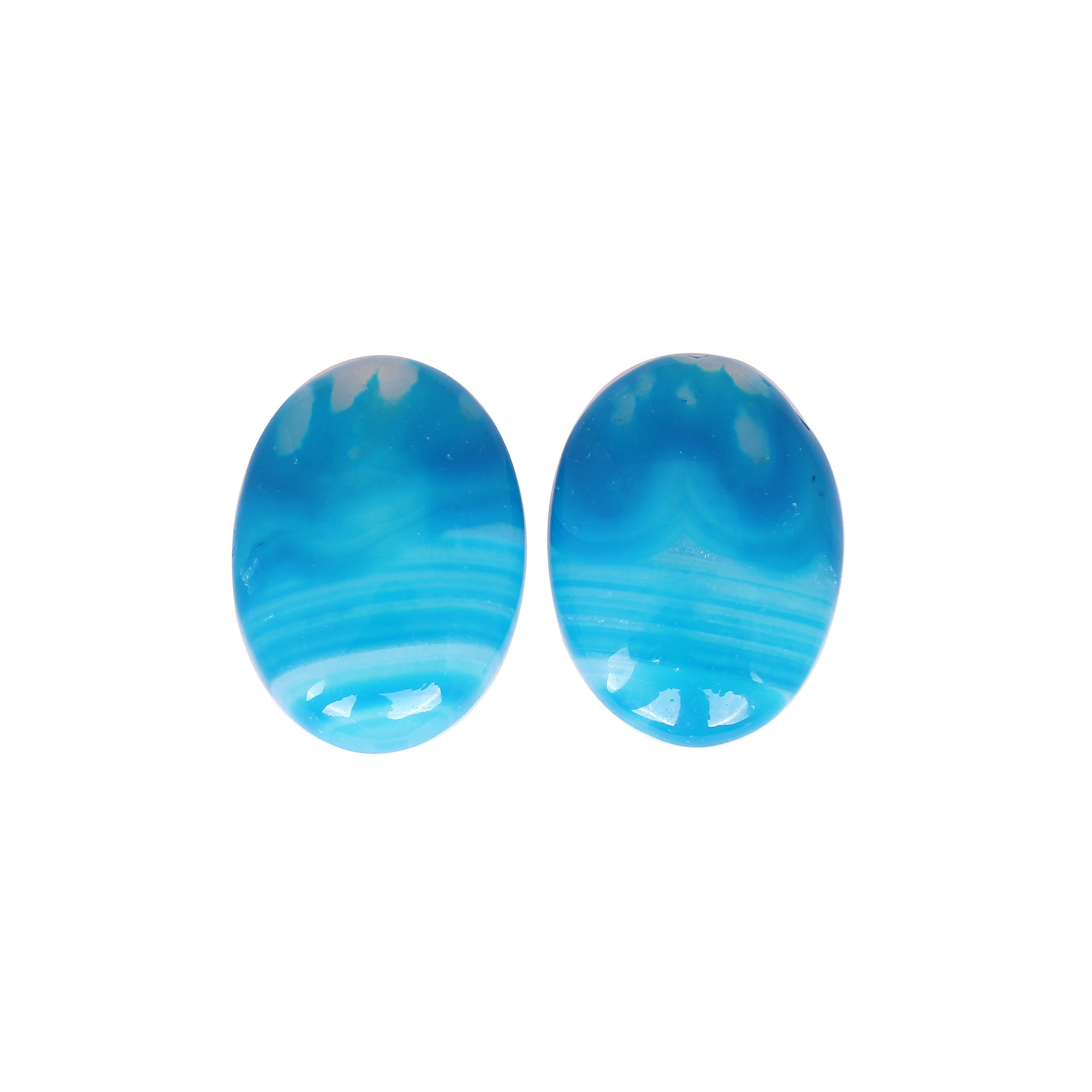 Loose Gemstone Blue Agate 4625cts Pair Gemstone Lot For Jewelry Making Stone For Earrings