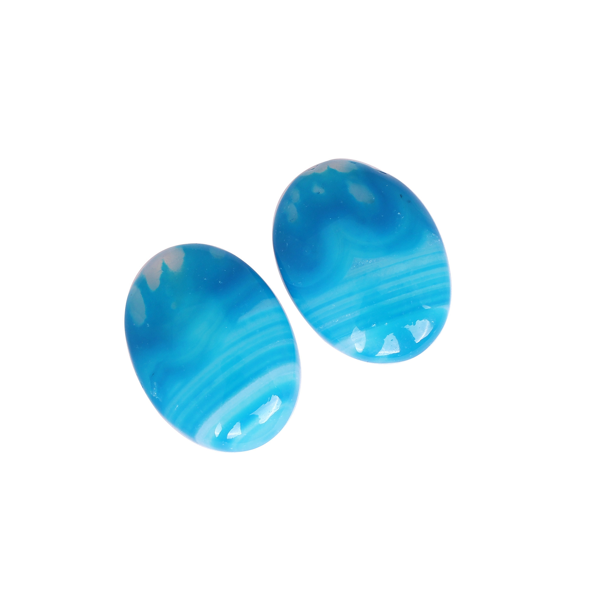 Loose Gemstone Blue Agate 4625cts Pair Gemstone Lot For Jewelry Making Stone For Earrings