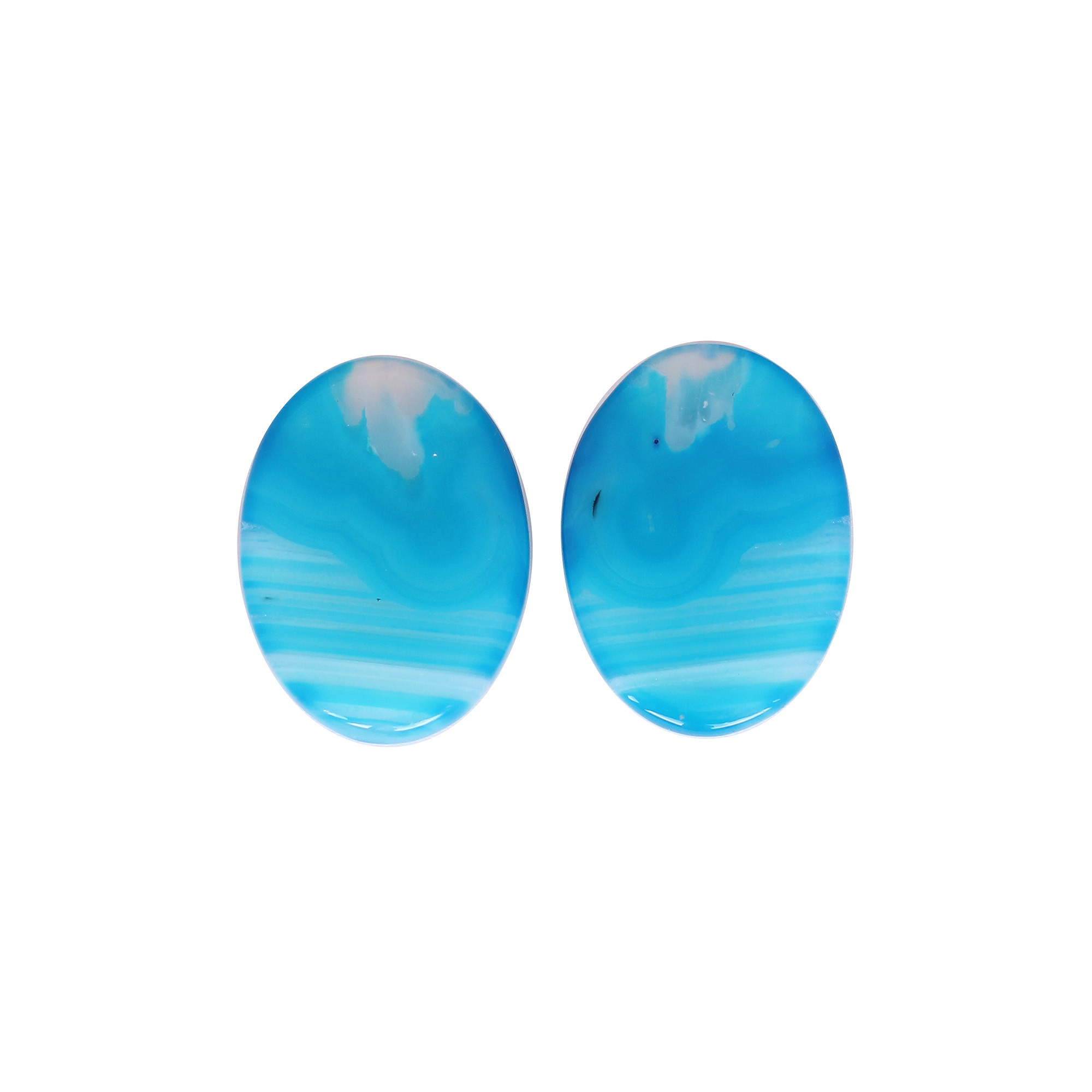 Loose Gemstone Blue Agate 4625cts Pair Gemstone Lot For Jewelry Making Stone For Earrings