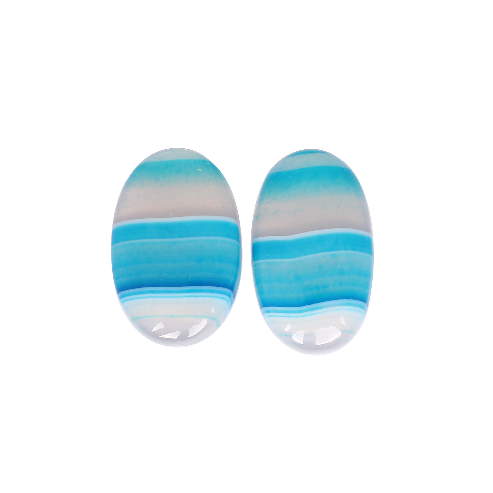 Loose Oval Gemstone Blue Agate 7260cts Pair Gemstone Lot For Jewelry Making Stone For Earrings